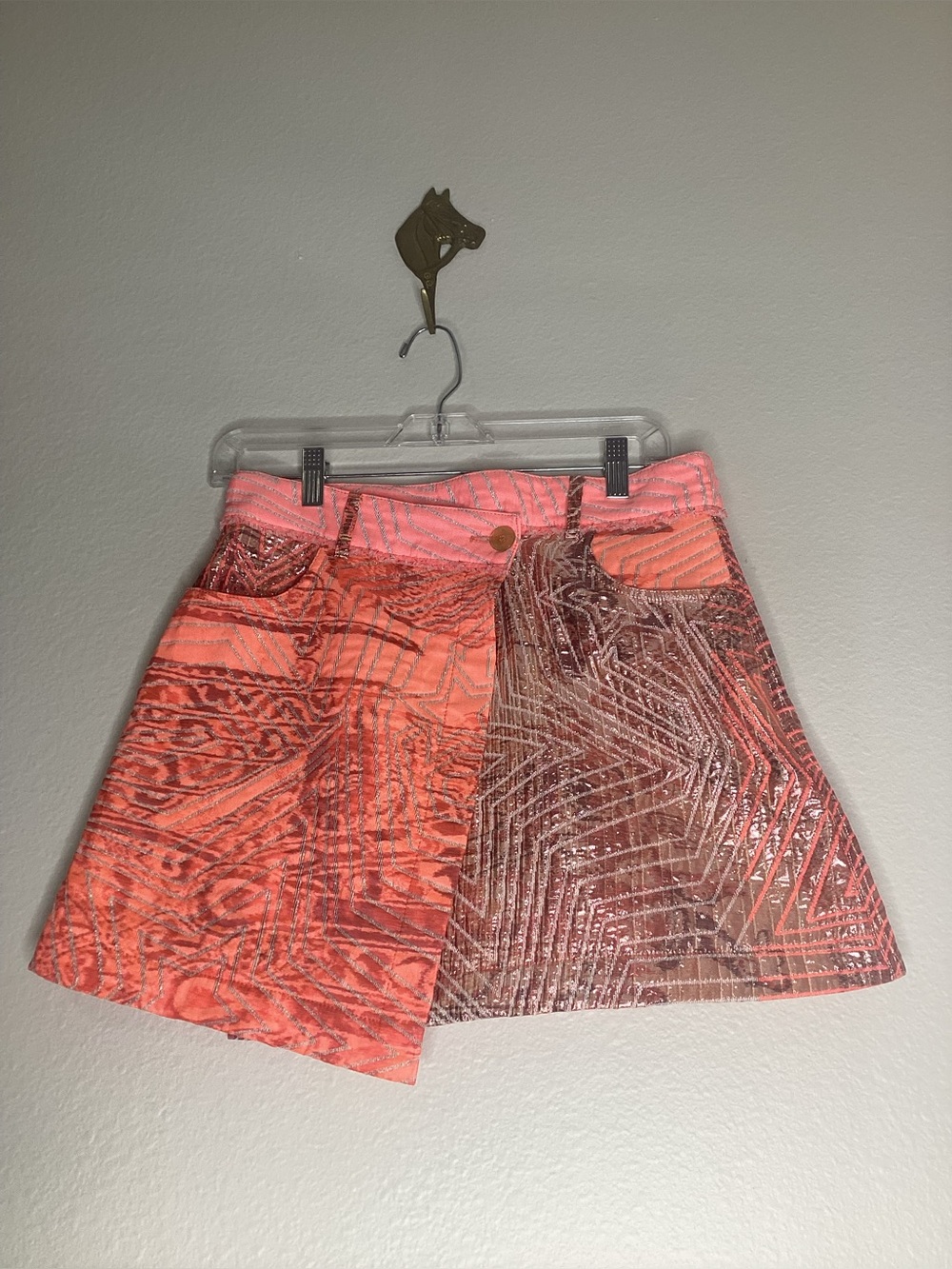 Forte Forte Quilted Lurex Wrap Mini Skirt Jacquard Italy Sz II (6)